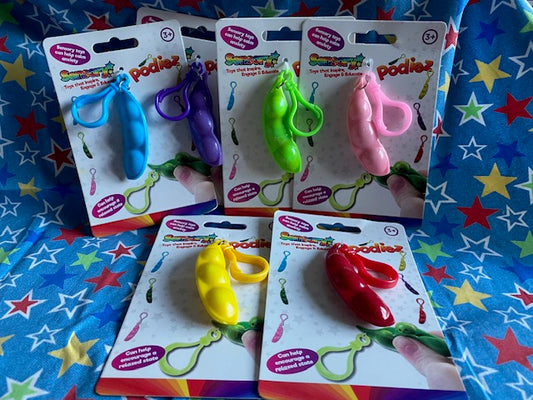 Pea Pod Keyring Fidget Toy (Coloured)