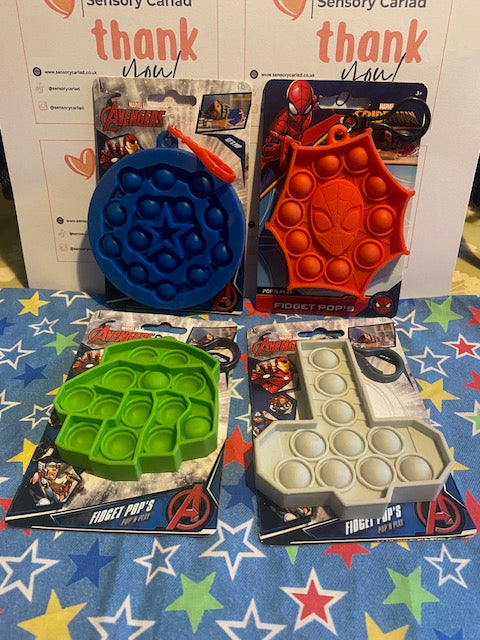 Marvel Assorted Fidget Pops Bag Clip