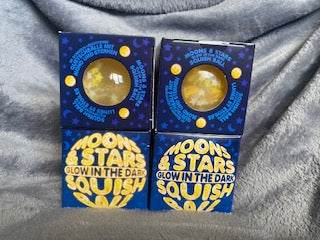 SCRUNCHEMS MOONS AND STARS GLOW IN THE DARK SQUISH Stress BALL
