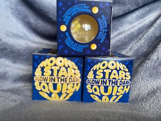 SCRUNCHEMS MOONS AND STARS GLOW IN THE DARK SQUISH Stress BALL