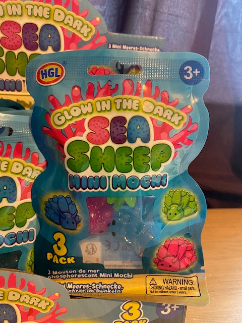 Glow In The Dark Sea Sheep Mini Mochi 3 pack