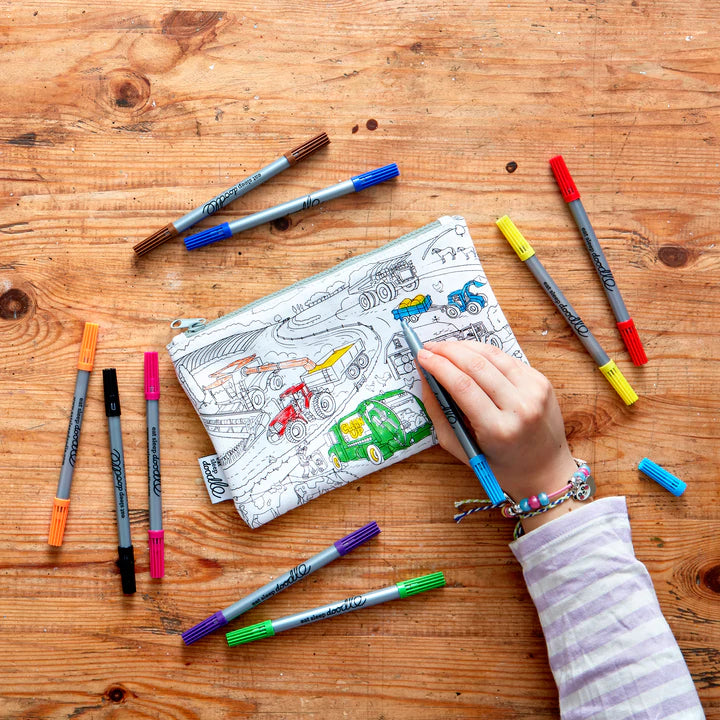 Doodle Eat Sleep Doodle Colour and Learn Pencil Cases - Educational Tool for Students of All Ages